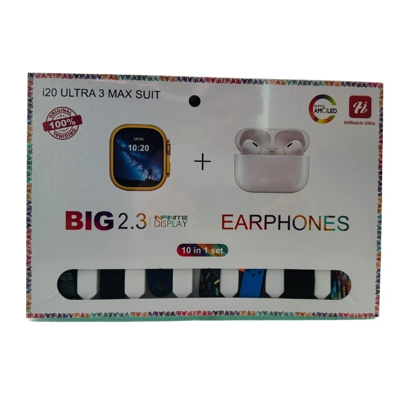 10-in-1 Set with 7 Straps & earbuds & smart watch