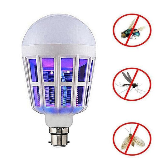 2-in-1 LED Mosquito Killer Bulb — 15W, Silent, Odorless, Energy Saving